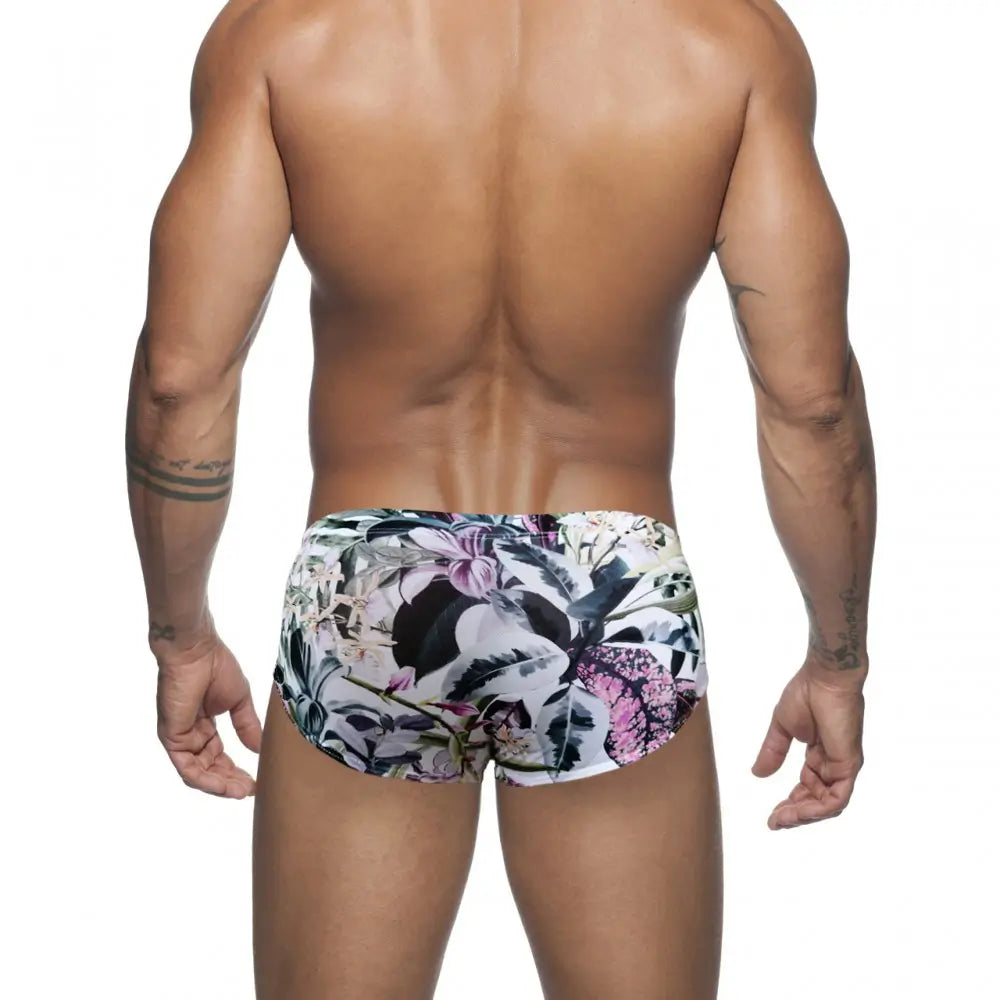 DomiGe Men's Low-Rise Swim Briefs Flower Print - 80% Polyester