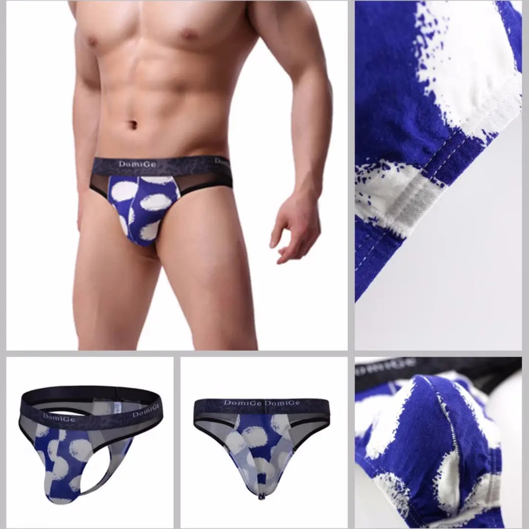 DomiGe Men’s Lace Underwear - Bikini Brief with Pouch and Thong Style