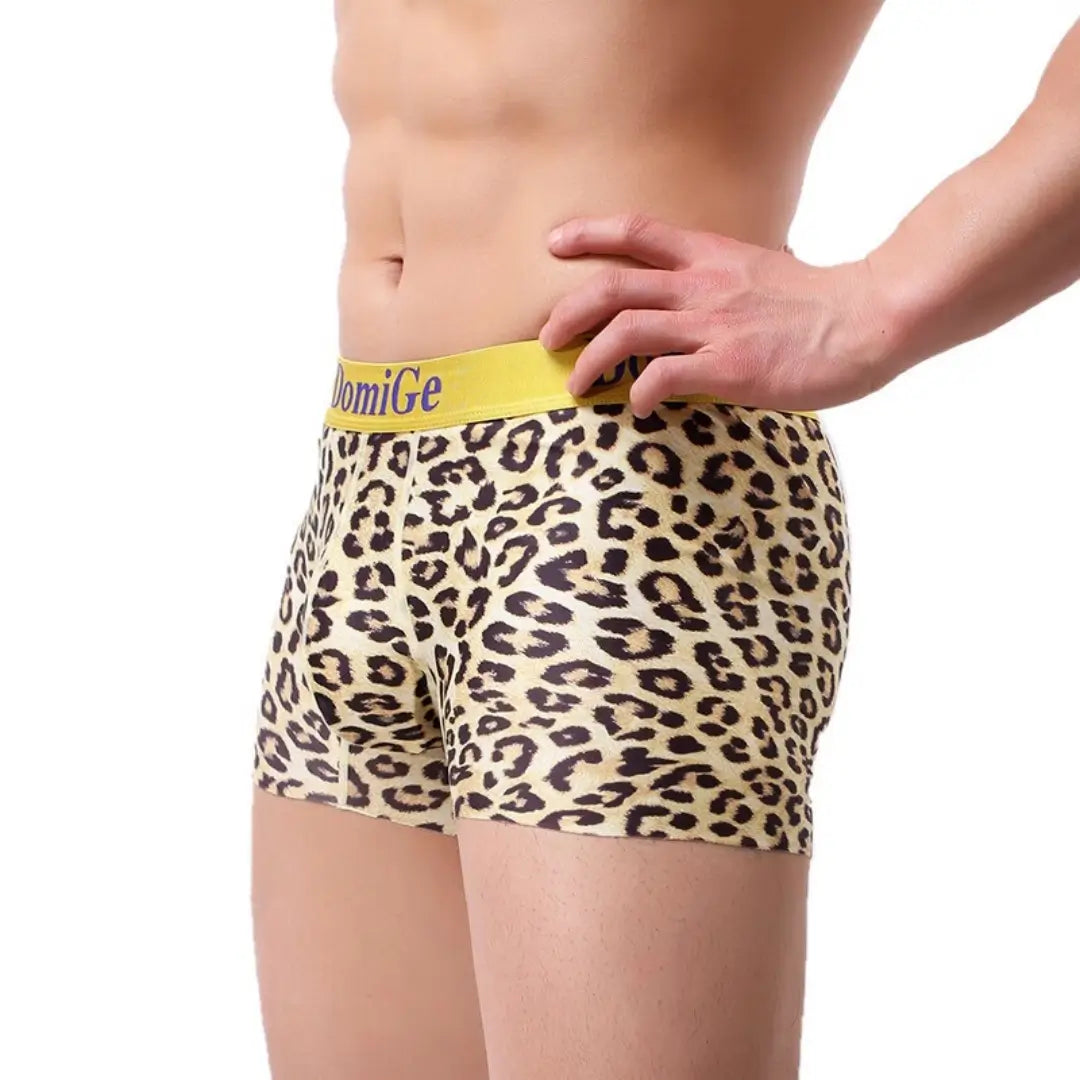 DomiGe Men's Boxer Shorts Ice Silk Leopard Boxer Briefs