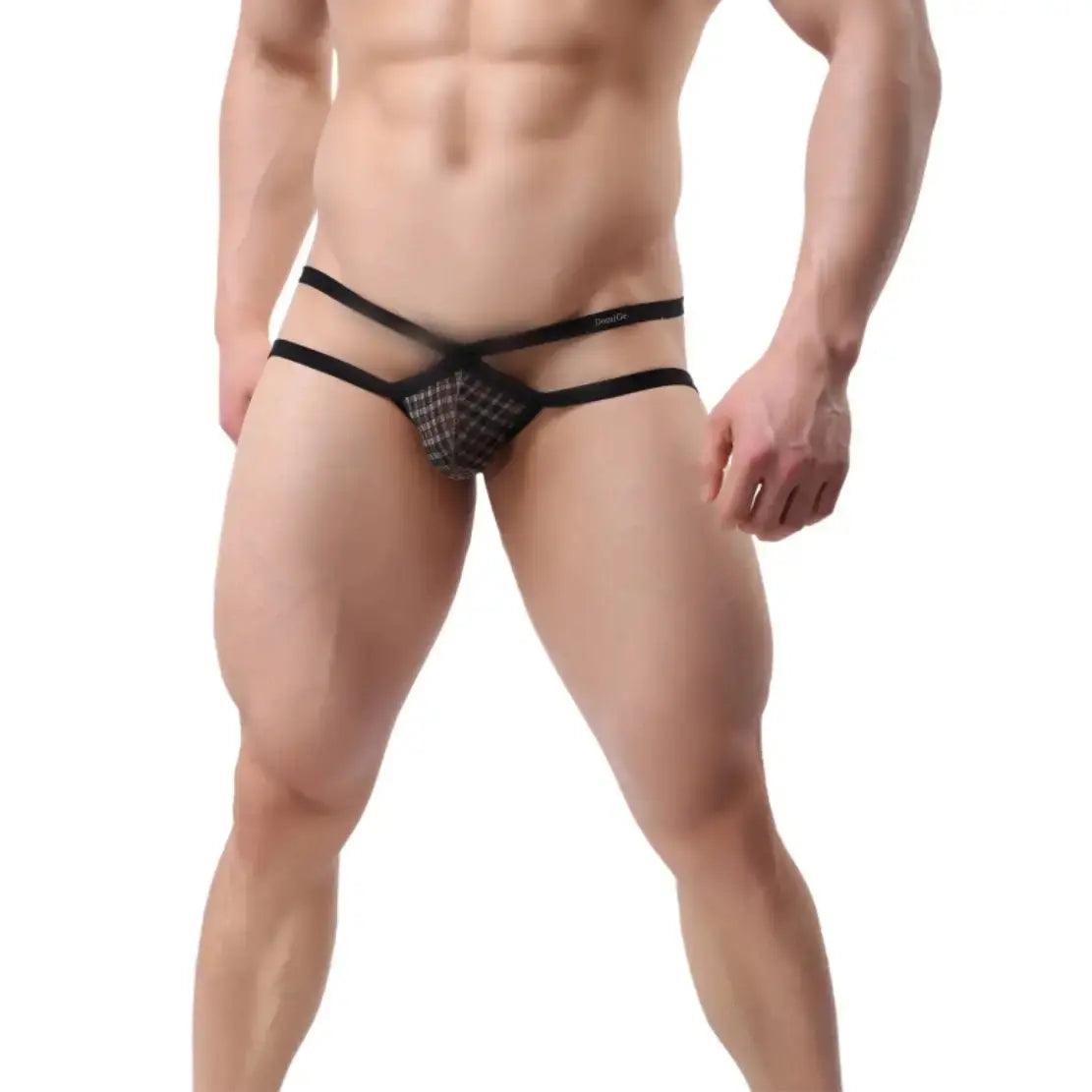 Bold X-Design Men's Jockstraps with Quick-Dry Polyester Blend and Logo Waistband Sexy Lingeries - His Inwear