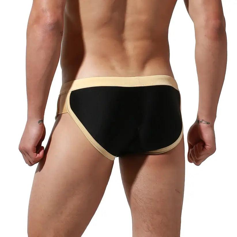 DESMIIT Men's Low Waist Swim Briefs with Removable Pad - His Inwear