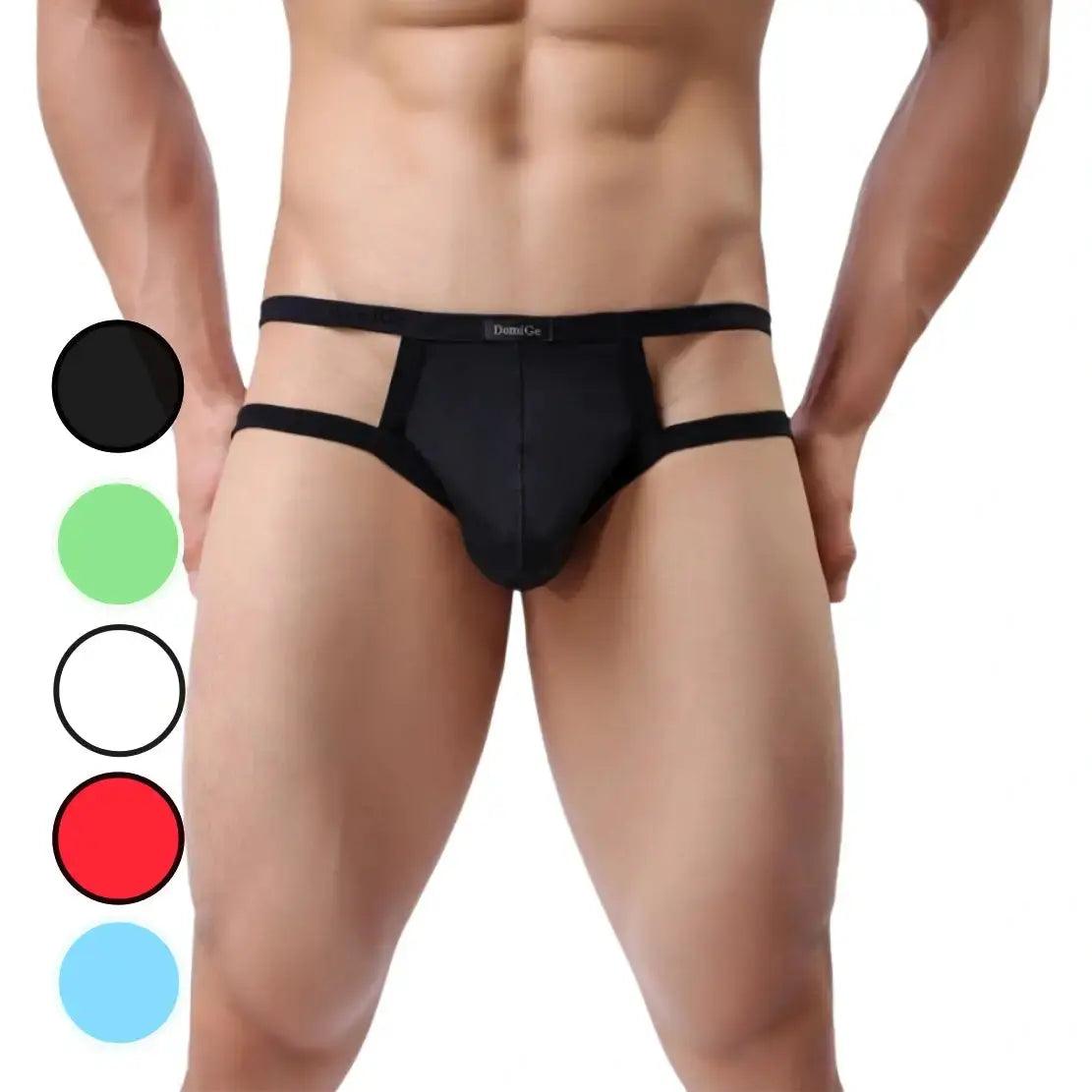 DomiGe Men's Jock Strap Enhanced Pouch Thongs for Men - His Inwear