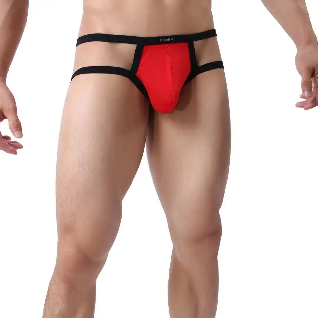 DomiGe Men's Jock Strap Enhanced Pouch Thongs for Men - His Inwear