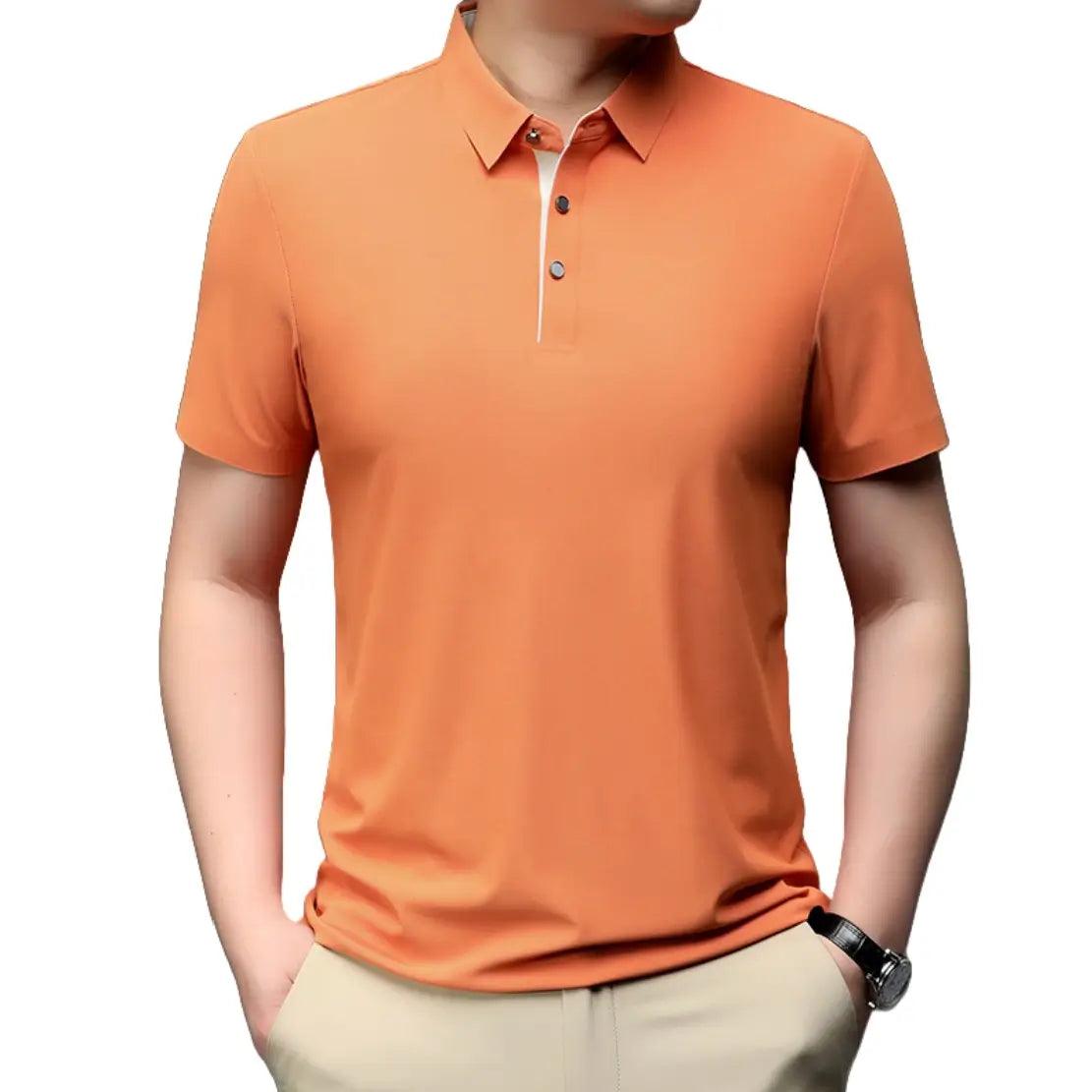 DomiGe Men's Polo Shirt - Stylish Summer Business Casual Short Sleeve Golf Shirt - His Inwear