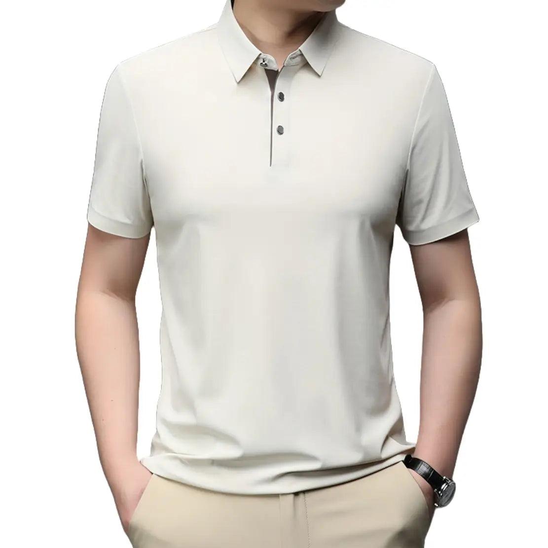 DomiGe Men's Polo Shirt - Stylish Summer Business Casual Short Sleeve Golf Shirt - His Inwear