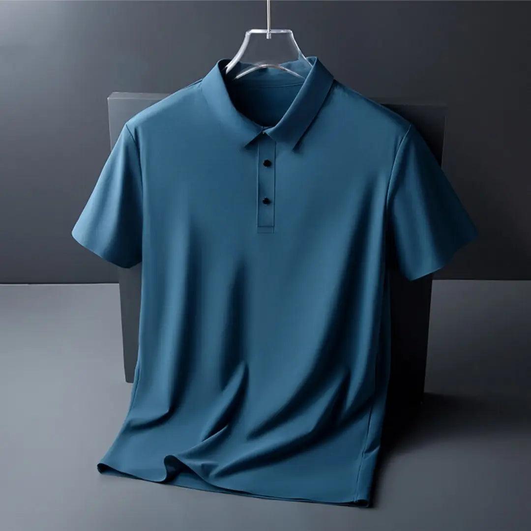 DomiGe Men's Summer Ice Silk Polo Shirt - Business Golf Shirt - His Inwear