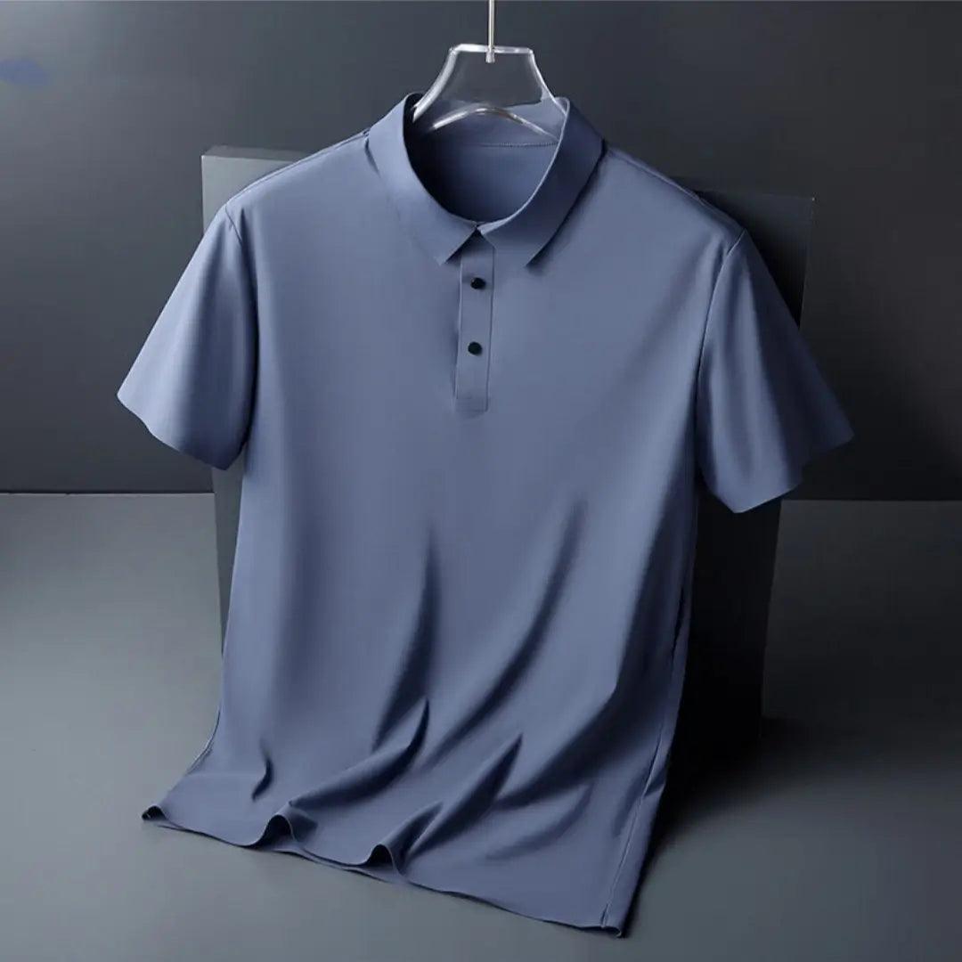 DomiGe Men's Summer Ice Silk Polo Shirt - Business Golf Shirt - His Inwear