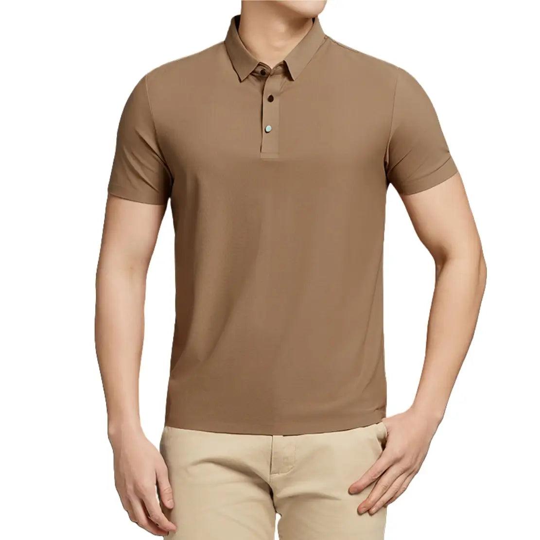 DomiGe Men's Summer Ice Silk Polo Shirt - Business Golf Shirt - His Inwear