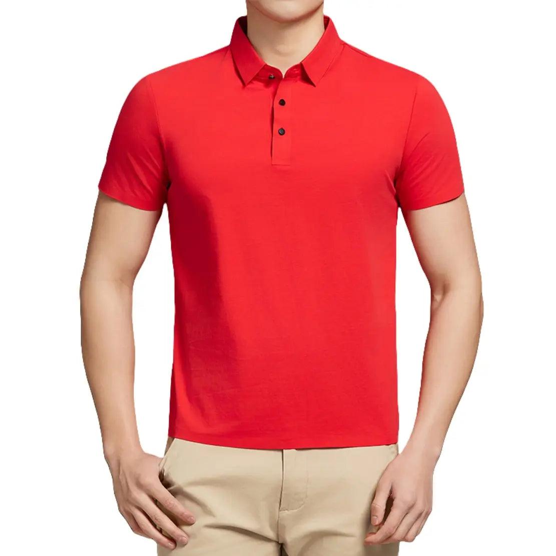 DomiGe Men's Summer Ice Silk Polo Shirt - Business Golf Shirt - His Inwear