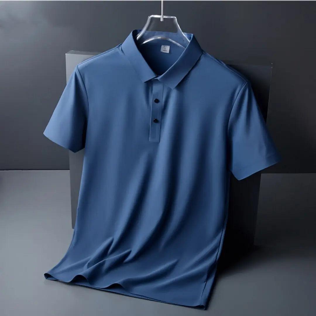 DomiGe Men's Summer Ice Silk Polo Shirt - Business Golf Shirt - His Inwear