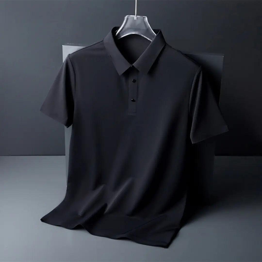 DomiGe Men's Summer Ice Silk Polo Shirt - Business Golf Shirt - His Inwear