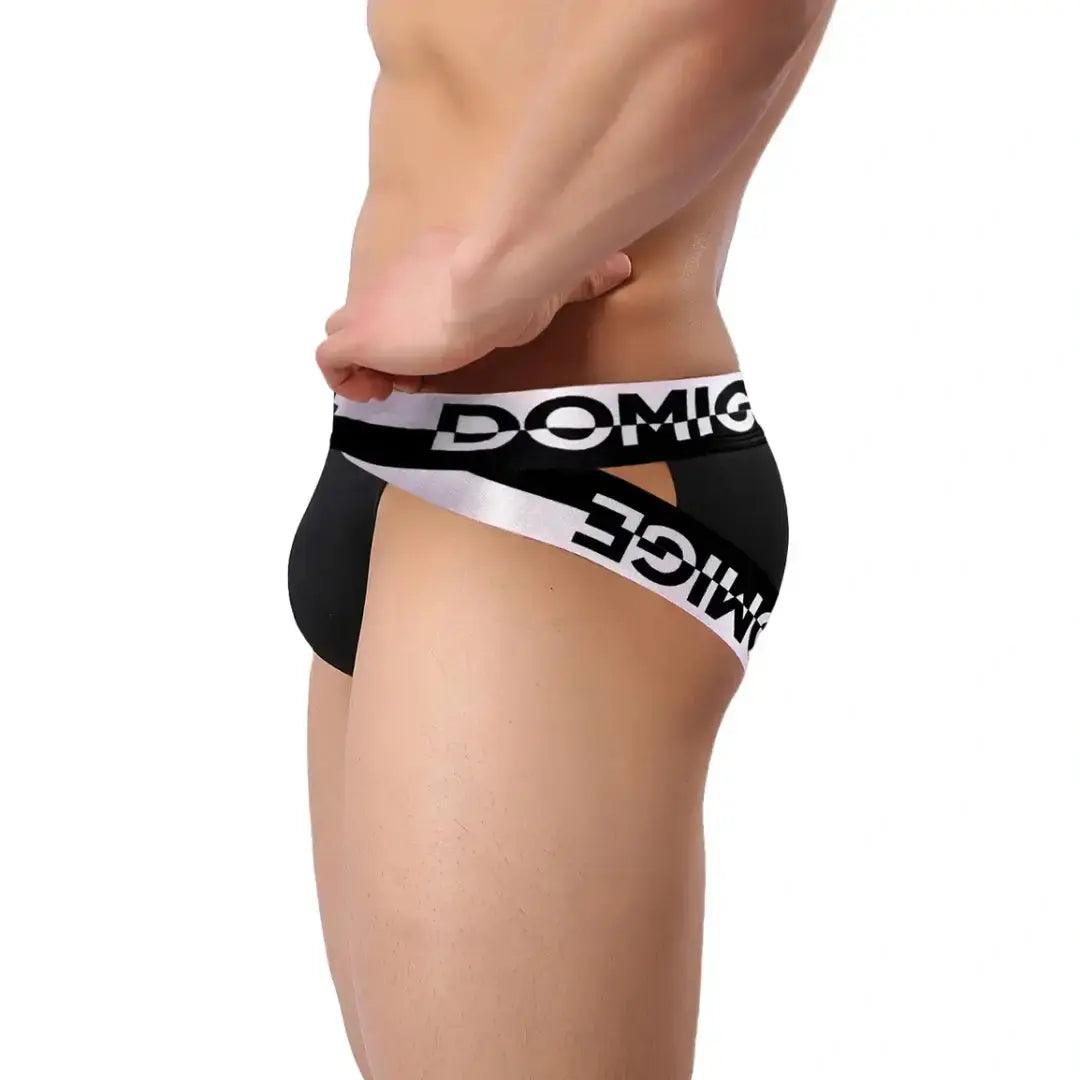 DomiGe Men's Underwear Briefs with Silver Logo Waistband - His Inwear