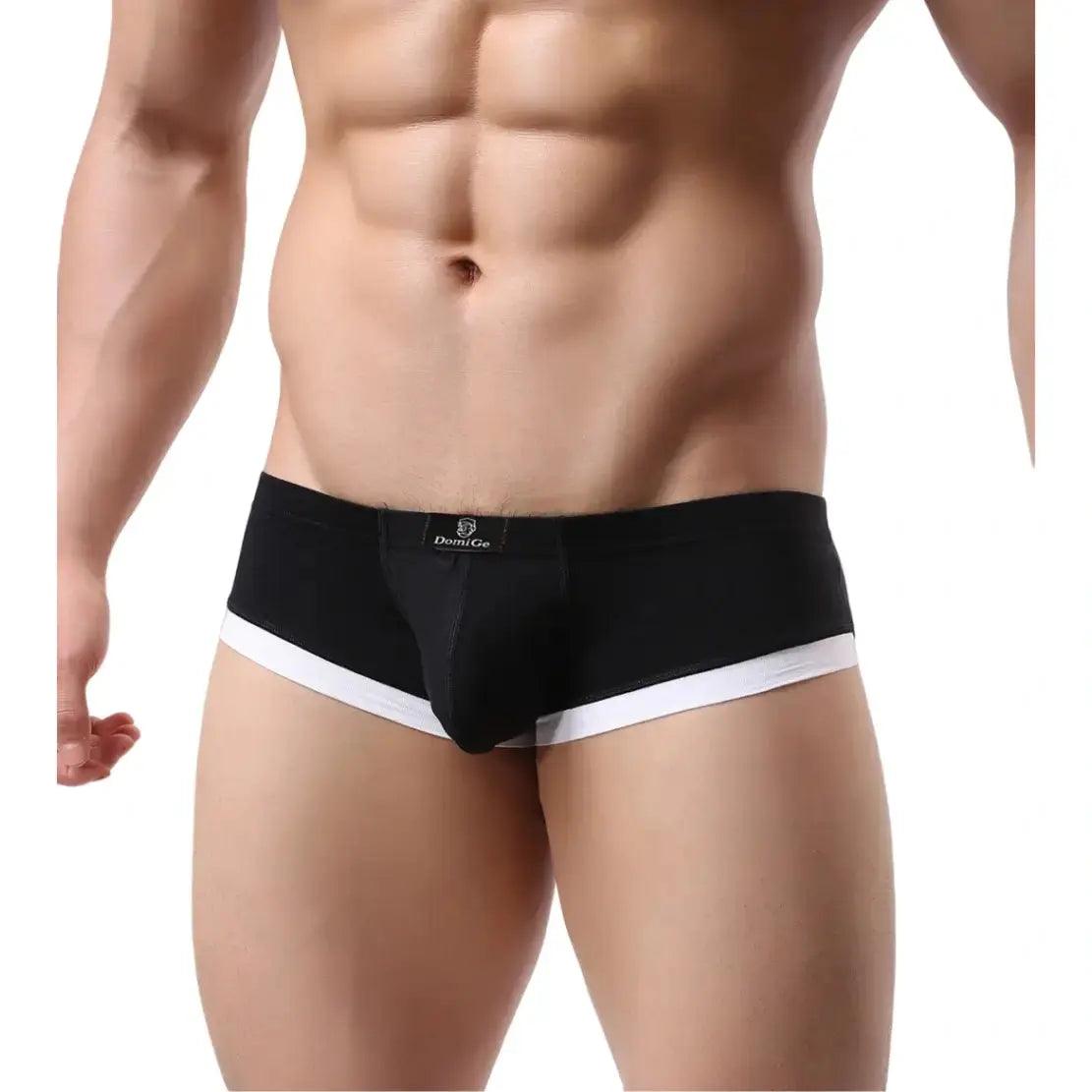 DomiGe Men's Undies Low-Rise Trunks with U-Pouch and Seamless Rear Design - His Inwear