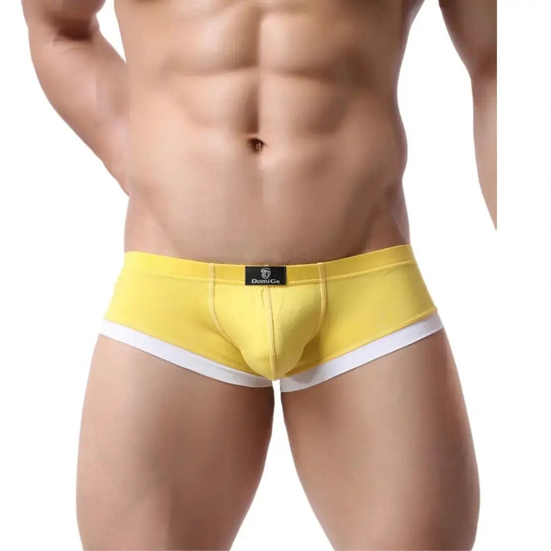 DomiGe Men's Undies Low-Rise Trunks with U-Pouch and Seamless Rear Design - His Inwear