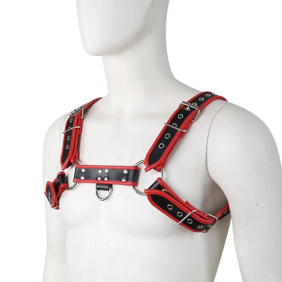 Male Harness Red Leather Men's Underwear - His Inwear