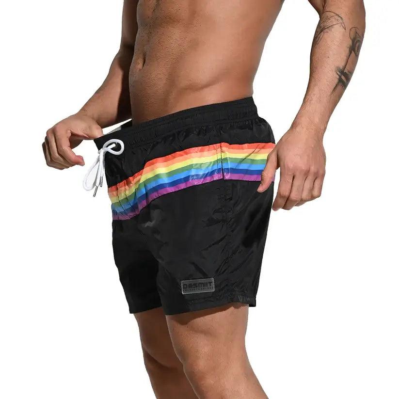 Men's Board Shorts Pride Rainbow Beach Short for Men with Pockets - His Inwear