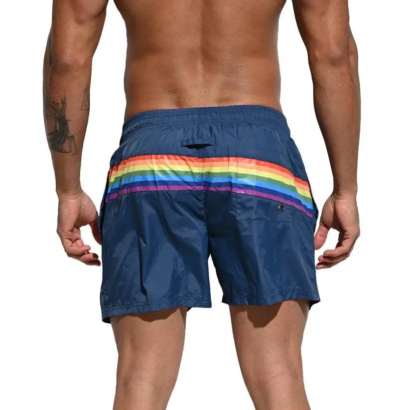 Men's Board Shorts Pride Rainbow Beach Short for Men with Pockets - His Inwear