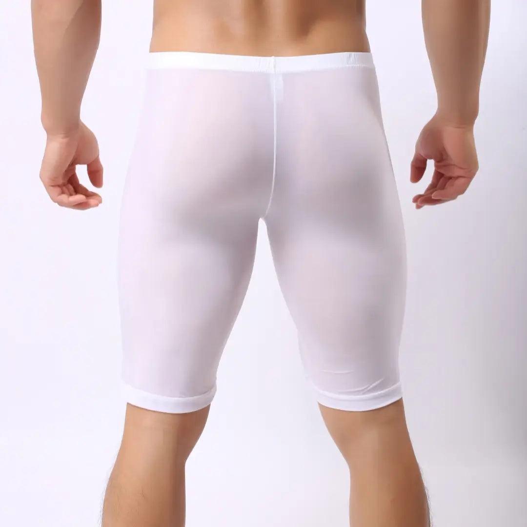 Men's Compression Boxers Elastic Waistband White - His Inwear