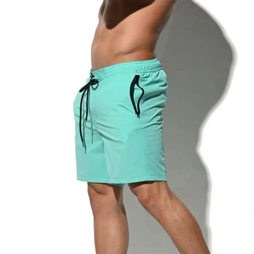 Men's Elastic Board Shorts Solid Swim & Sports Trunks - His Inwear