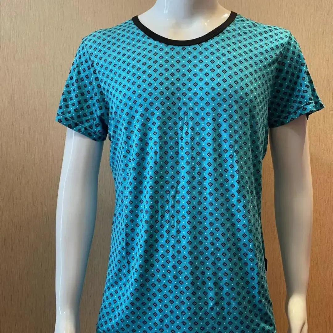 Men's Green O-Neck T-Shirt - Casual Stretch Fit Modal Blend Top for Male - His Inwear