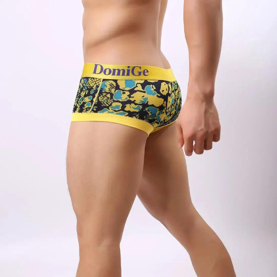 Men's Low-Rise Trunks with Bold Logo Waistband and Ribbed Leg Openings Male Boxers Underwear - His Inwear