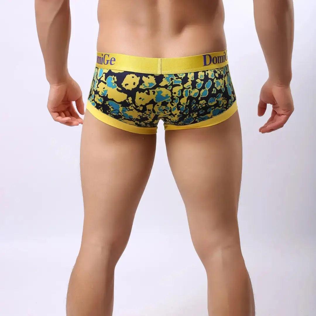 Men's Low-Rise Trunks with Bold Logo Waistband and Ribbed Leg Openings Male Boxers Underwear - His Inwear