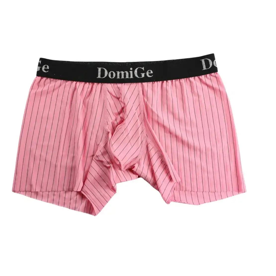 Men's Mid-Rise Striped Boxers with Seamless Leg Design and Silver Logo Waistband Male Underwears - His Inwear