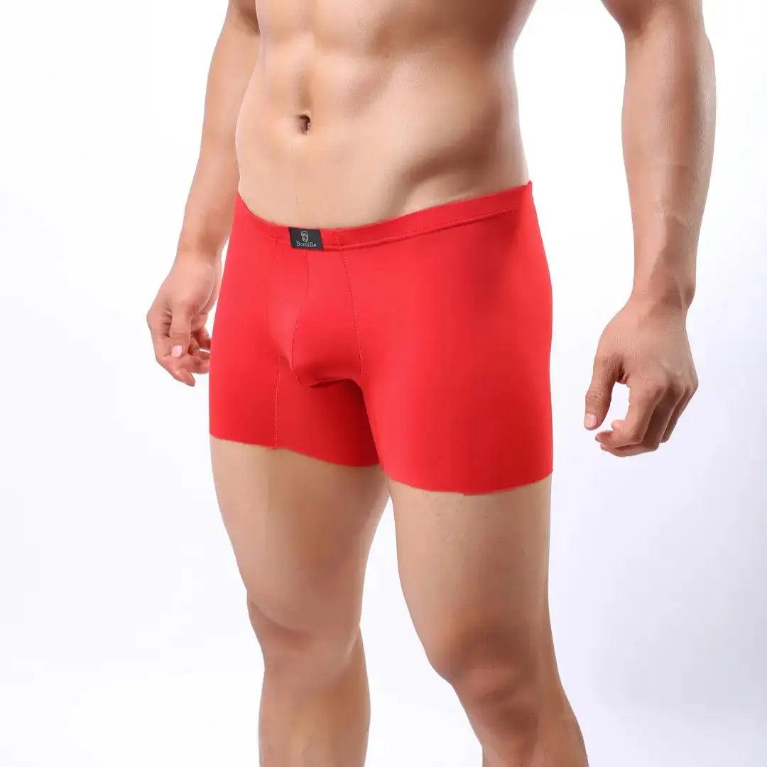 Men's Mid-Waist Boxer Briefs with Laser-Cut Leg Openings and Full Coverage Back Male Underwear - His Inwear