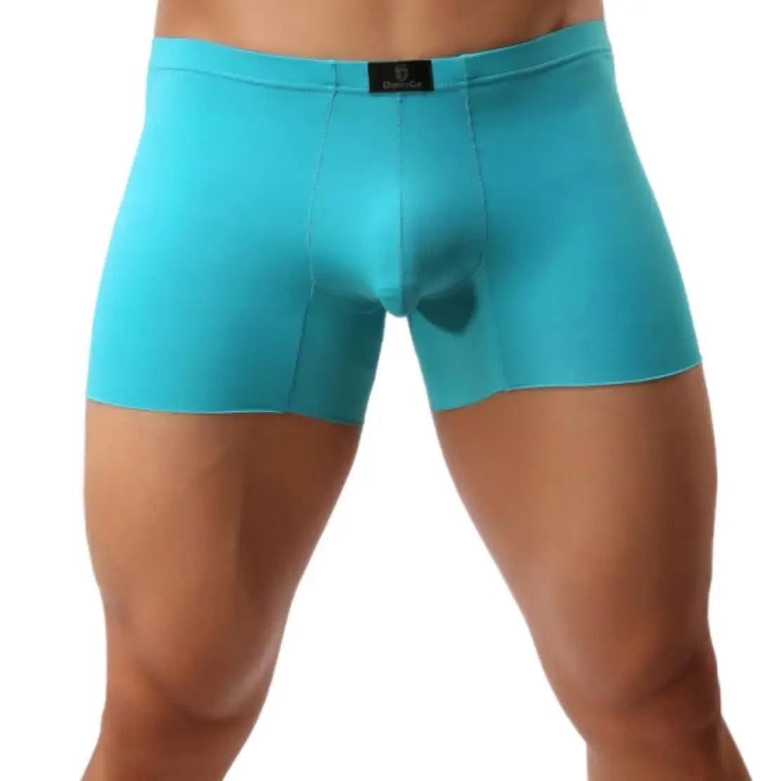 Men's Mid-Waist Boxer Briefs with Laser-Cut Leg Openings and Full Coverage Back Male Underwear - His Inwear