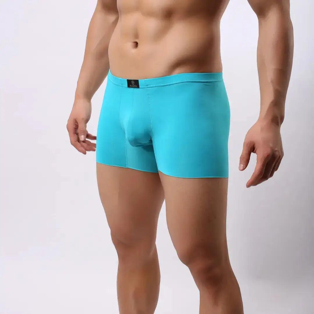 Men's Mid-Waist Boxer Briefs with Laser-Cut Leg Openings and Full Coverage Back Male Underwear - His Inwear