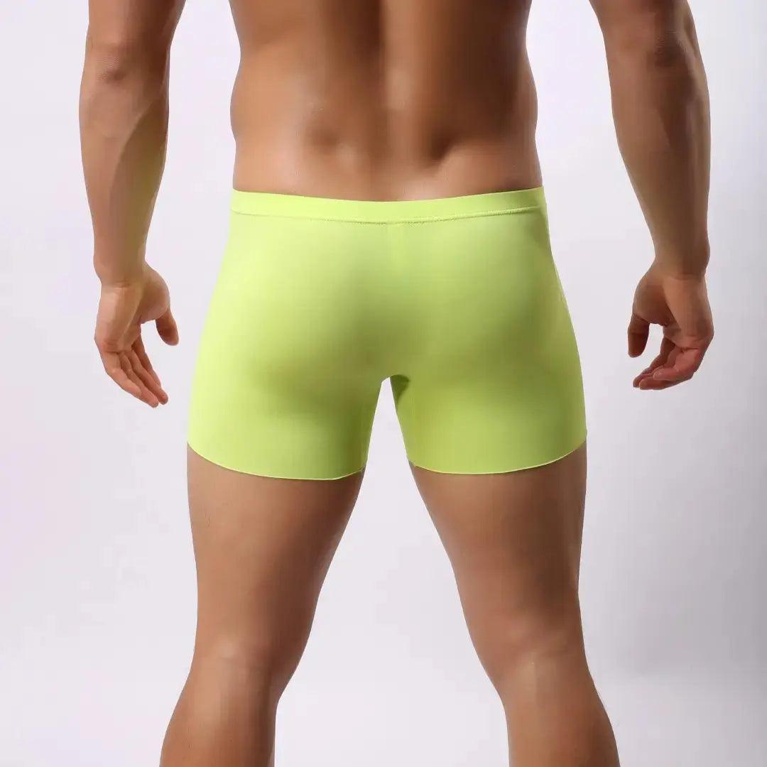 Men's Mid-Waist Boxer Briefs with Laser-Cut Leg Openings and Full Coverage Back Male Underwear - His Inwear