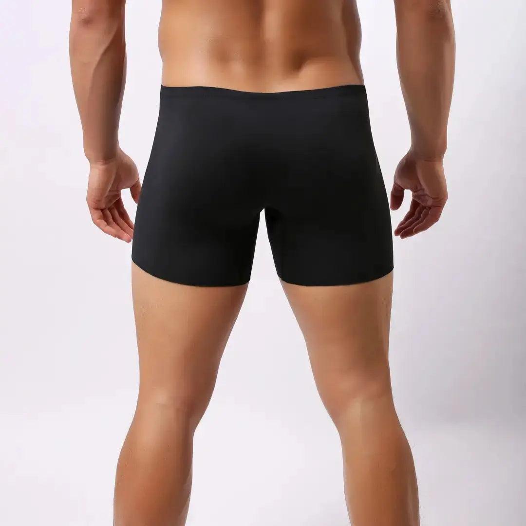 Men's Mid-Waist Boxer Briefs with Laser-Cut Leg Openings and Full Coverage Back Male Underwear - His Inwear