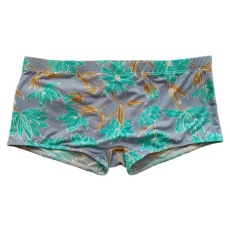 Men's Printed Low-Rise Swim Boxers with Drawstring – Quick-Dry Nylon, European Style - His Inwear