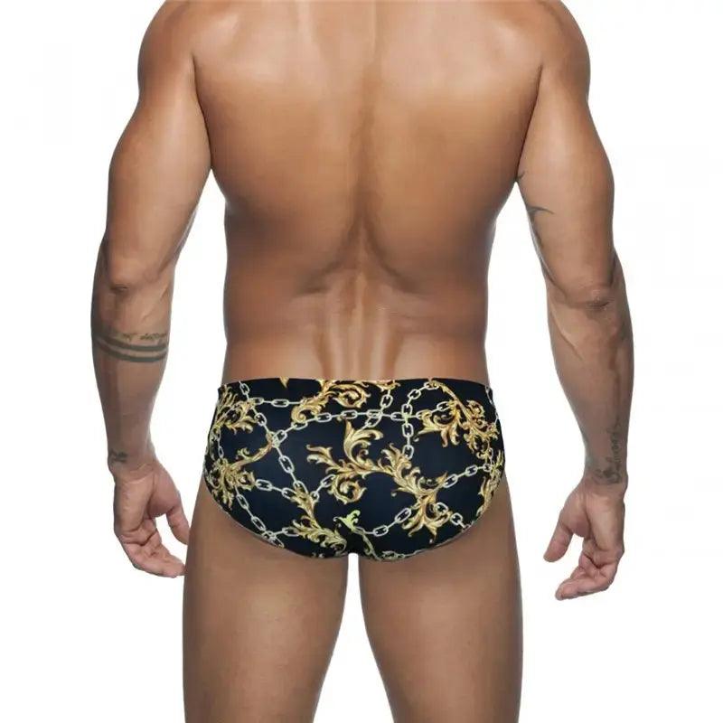 Men's Quick-Dry Low-Rise Swim Briefs – Stylish Printed Bikini Swimwear - His Inwear