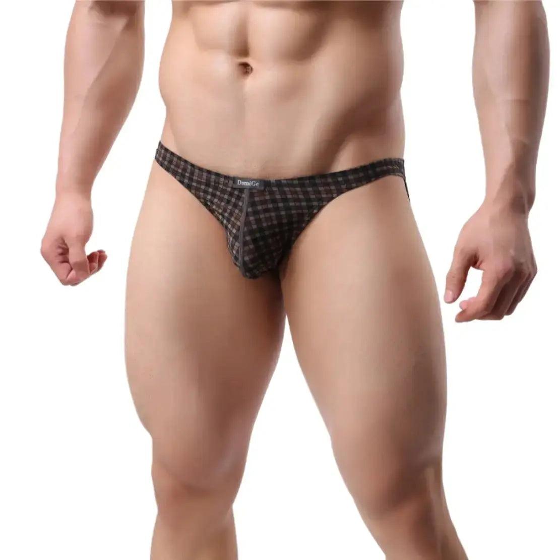 Men's Slim-Fit Low-Rise Briefs with Quick-Dry Polyester Blend Male Underwear - His Inwear