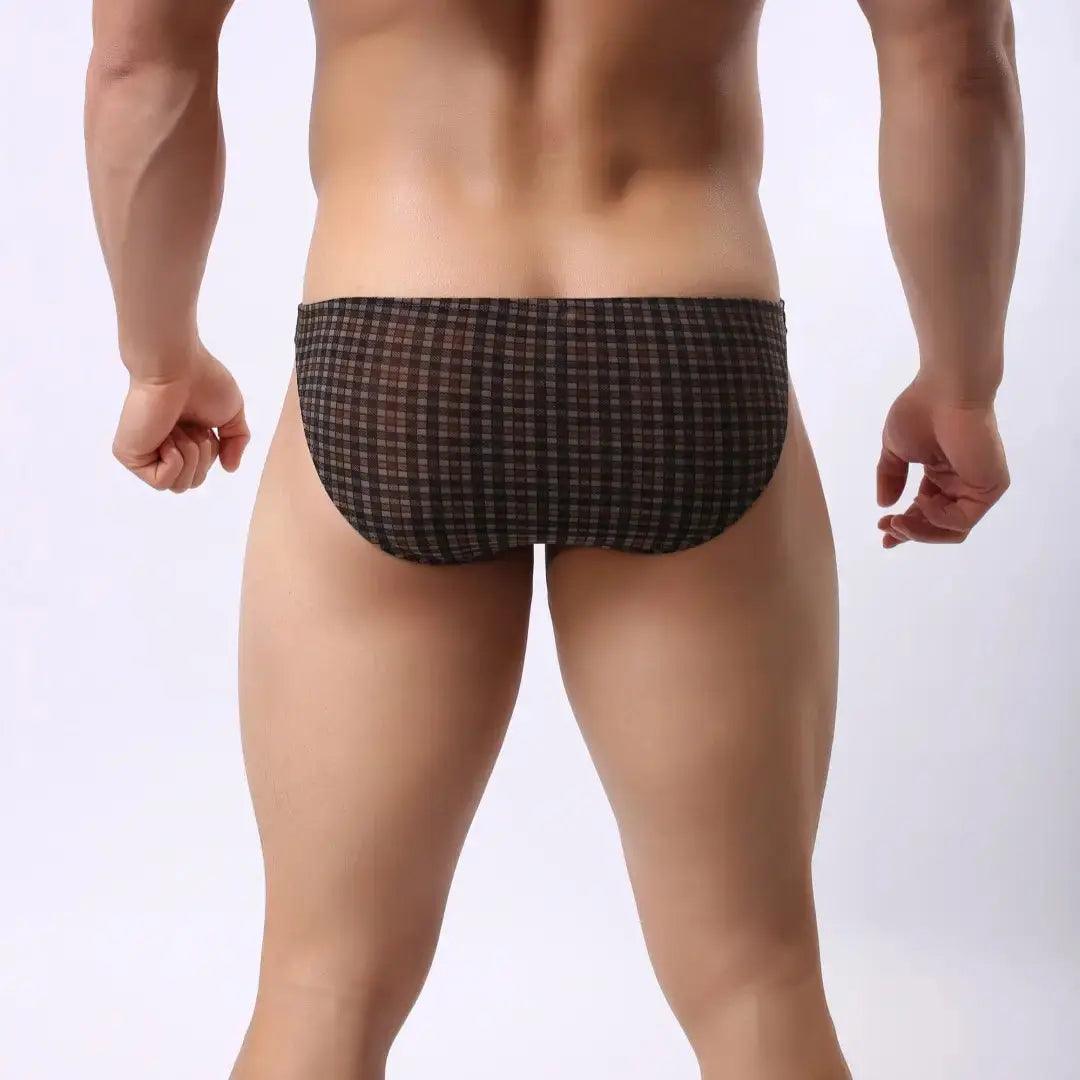 Men's Slim-Fit Low-Rise Briefs with Quick-Dry Polyester Blend Male Underwear - His Inwear