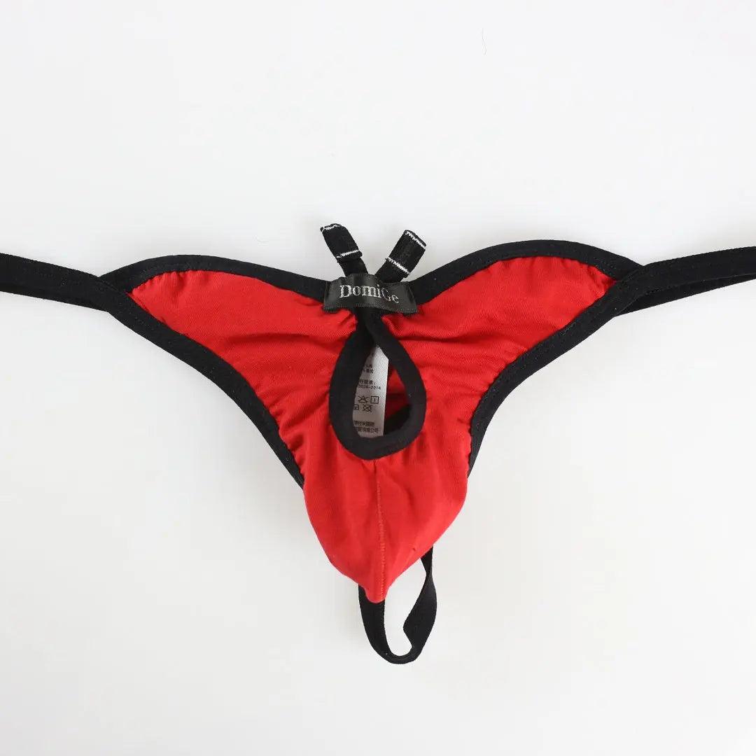 Men's Underwear with Cute Butterfly Design Thongs and Cotton Blend Fabric G-String - His Inwear