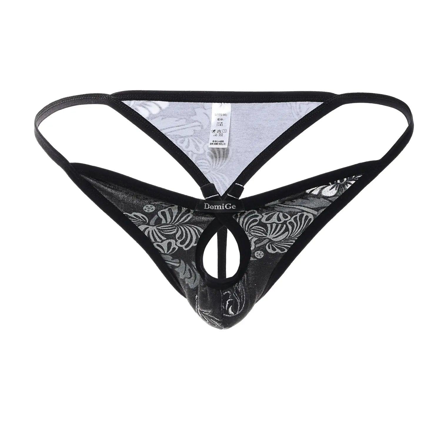 Men's Underwear with Cute Butterfly Design Thongs and Cotton Blend Fabric G-String - His Inwear