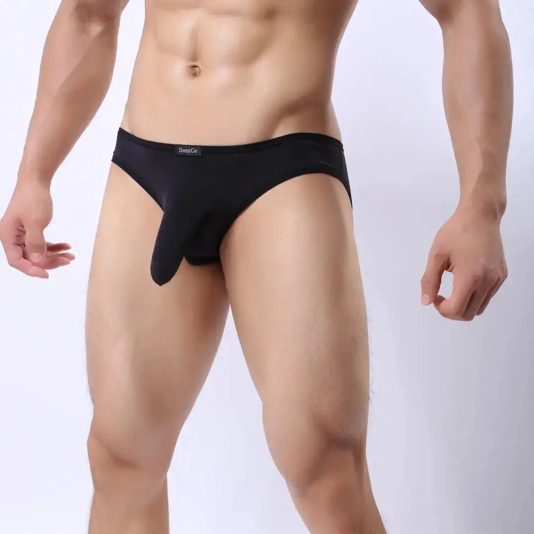 Sleek Men's Nylon-Spandex Briefs with Unique Front Design and Full Coverage Back Extra Room Underwear for Man - His Inwear