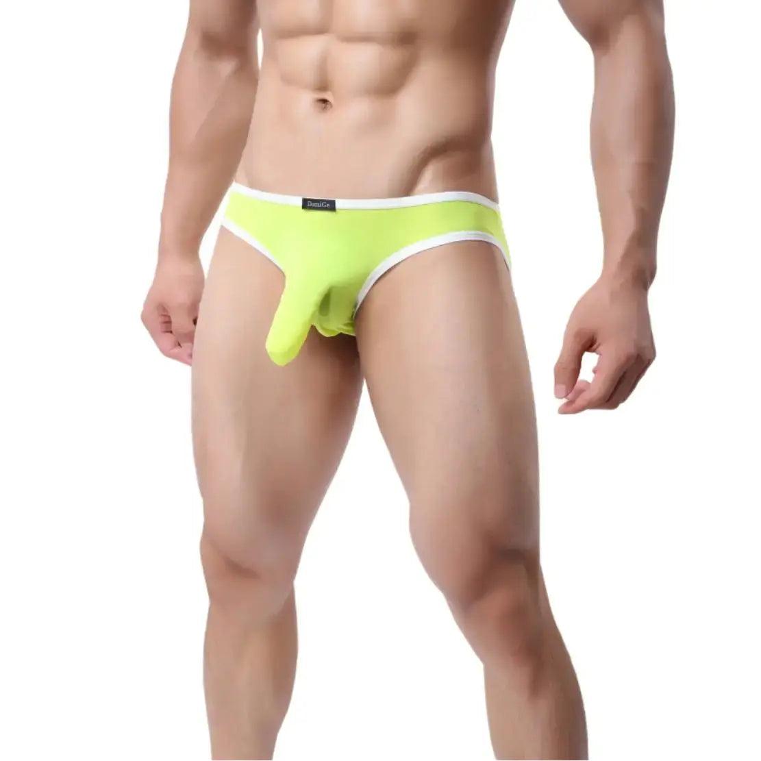 Sleek Men's Nylon-Spandex Briefs with Unique Front Design and Full Coverage Back Extra Room Underwear for Man - His Inwear