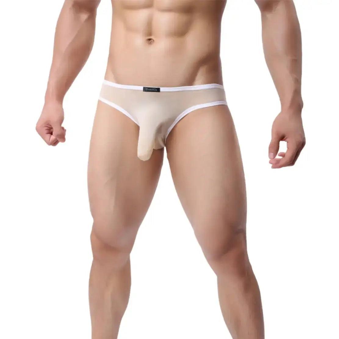 Sleek Men's Nylon-Spandex Briefs with Unique Front Design and Full Coverage Back Extra Room Underwear for Man - His Inwear