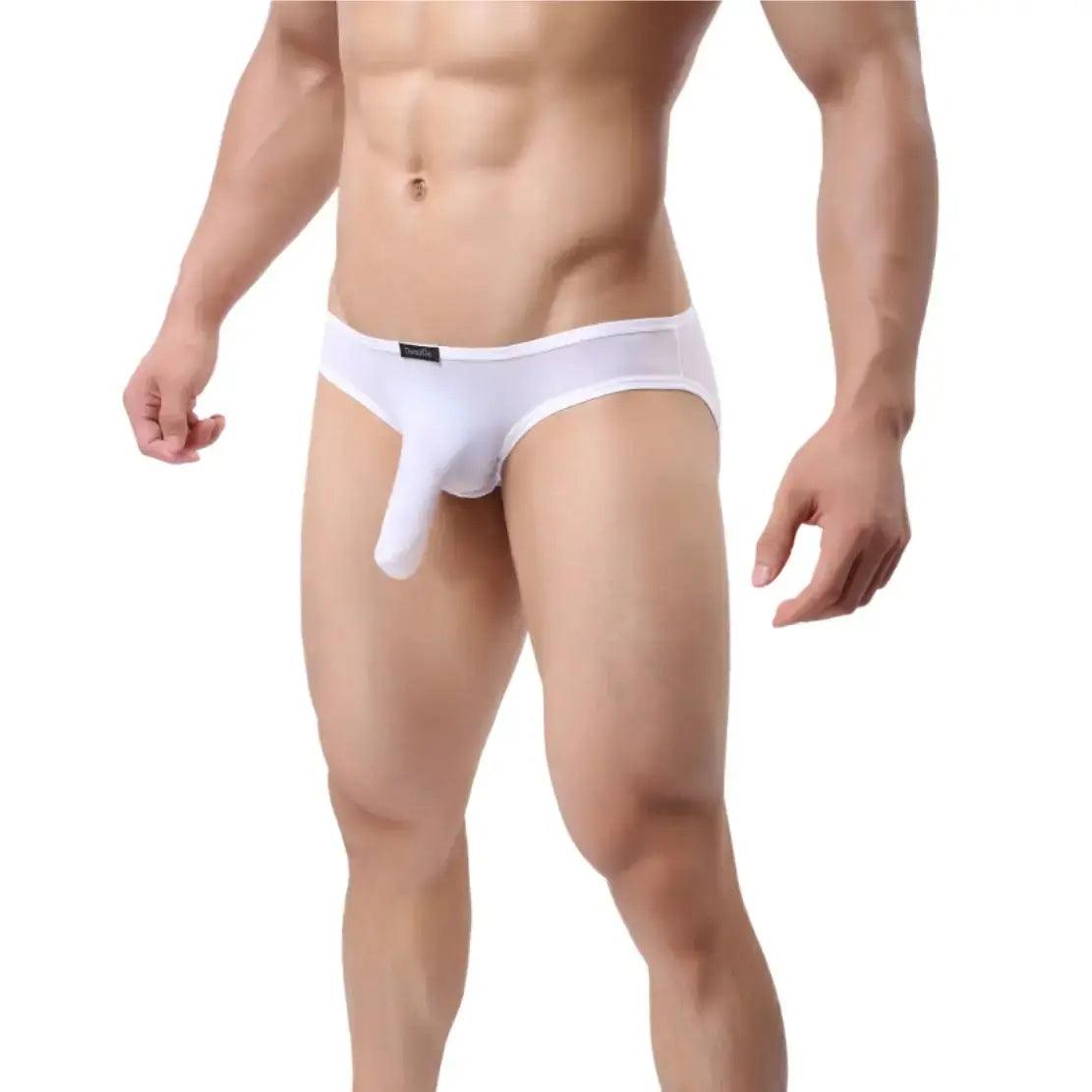 Sleek Men's Nylon-Spandex Briefs with Unique Front Design and Full Coverage Back Extra Room Underwear for Man - His Inwear