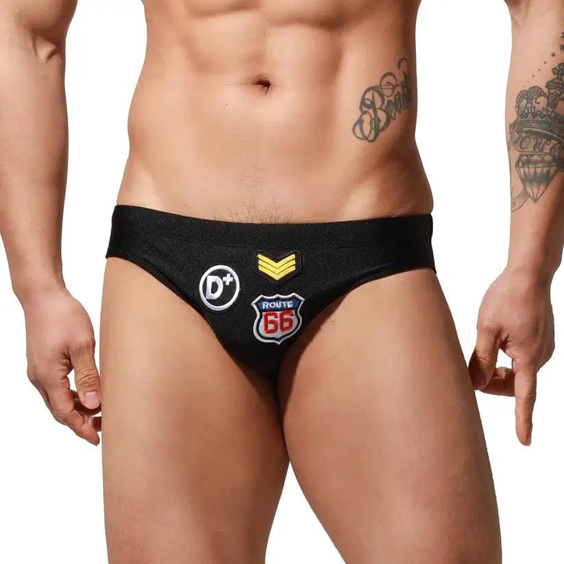 Swimwear Beachwear Men's Sexy Low-Rise Swim Briefs with Embroidered - His Inwear